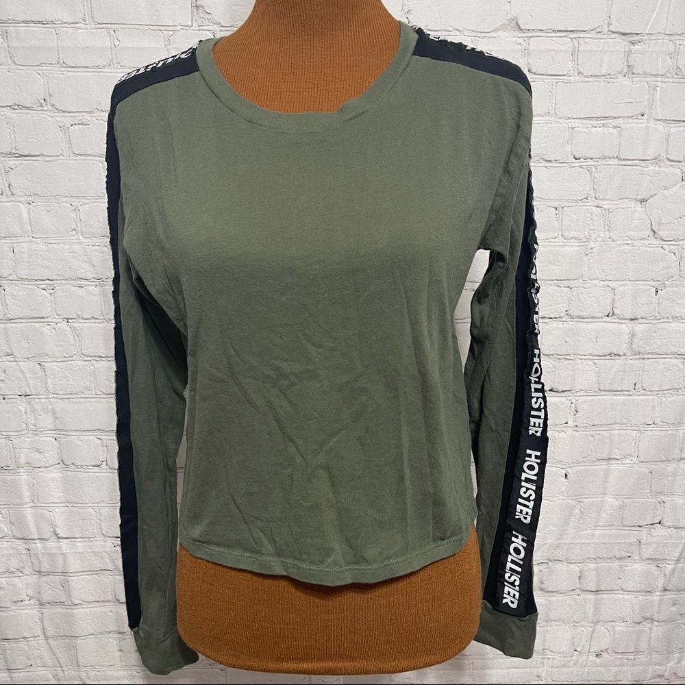 Hollister Long Sleeve Crop T-shirt Size S Olive Green